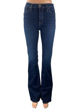 Hudson Women's Dark Blue Wash Mid Rise Skinny Bootcut Flare Denim Jeans Pants 28
